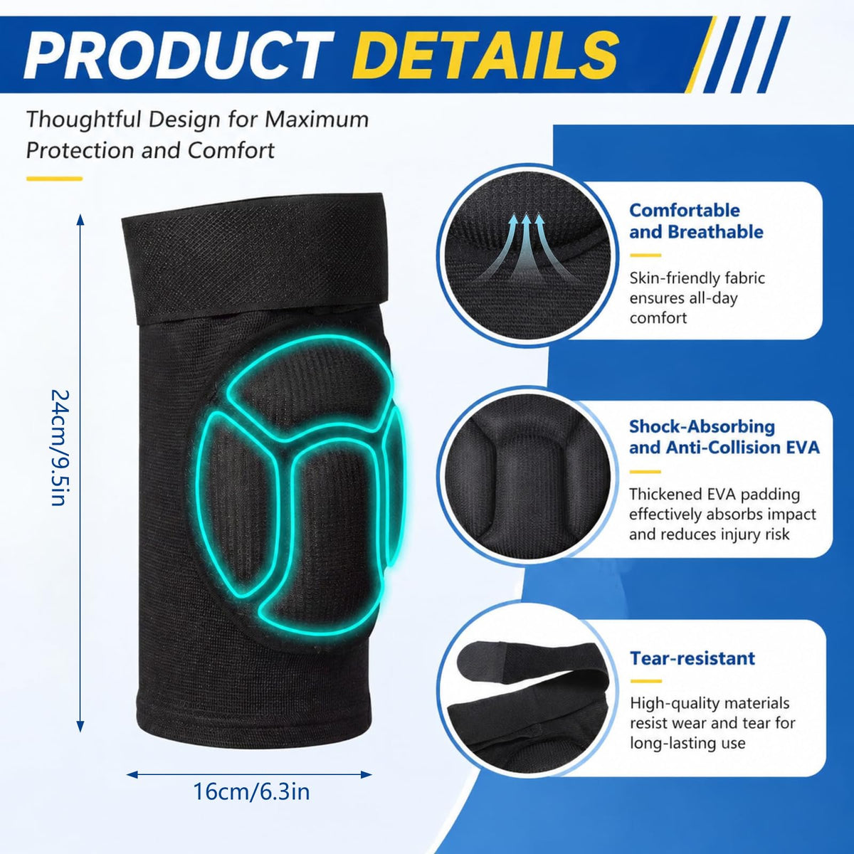 VercanMonth 1 Pairs Muay Thai Elbow Pads and Knee Pads for Muay Thai Kick Boxing Wrestling Basketball Adjustable Protector Avoid Abrasions Bruises Sprains During Training Ensure Safety for Man(XL)
