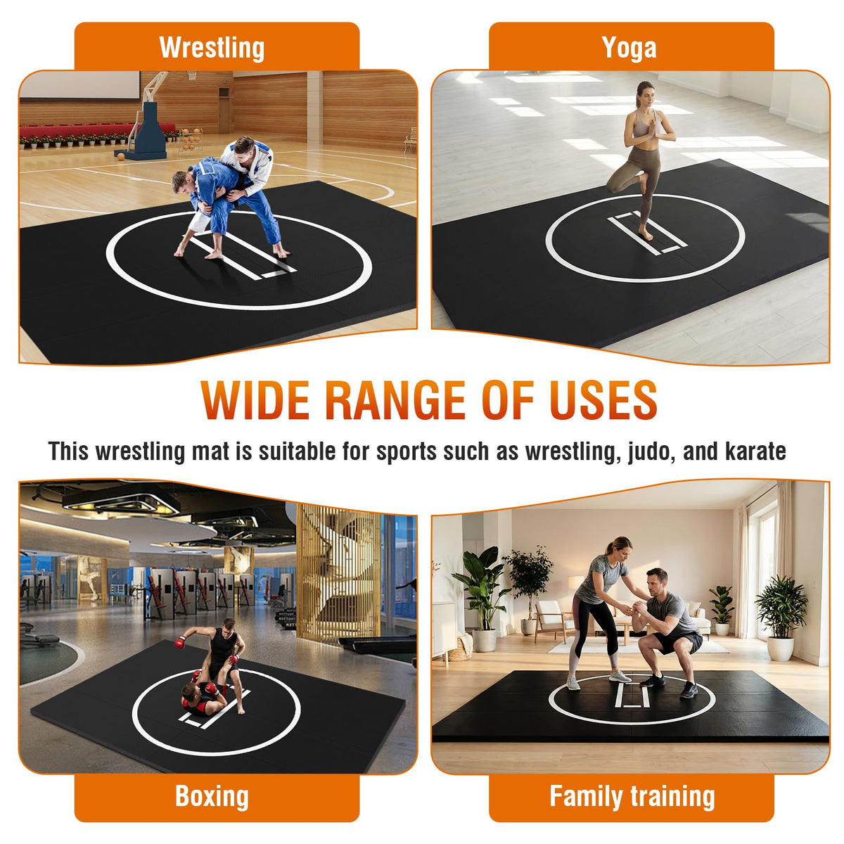 Generic Rollout Wrestling Mat Waterproof Gymnastics Training Mat for BJJ MMA Martial Art Boxing Grappling & Judo
