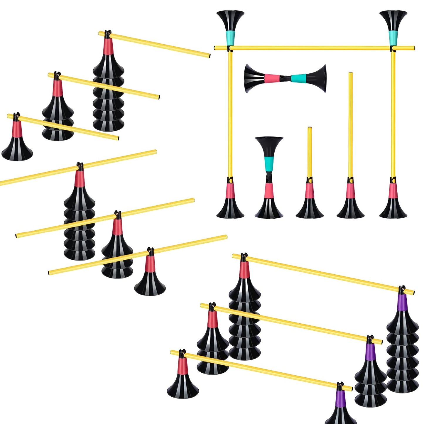 Basketball Training Cones and Agility Poles Set, 8pcs Cones with Anti-Slip Silicone Sleeve & 8pcs 19.7" Poles, Heavy Duty Soccer Training Equipment for Dribbling Drills and Speed Hurdles (Green)