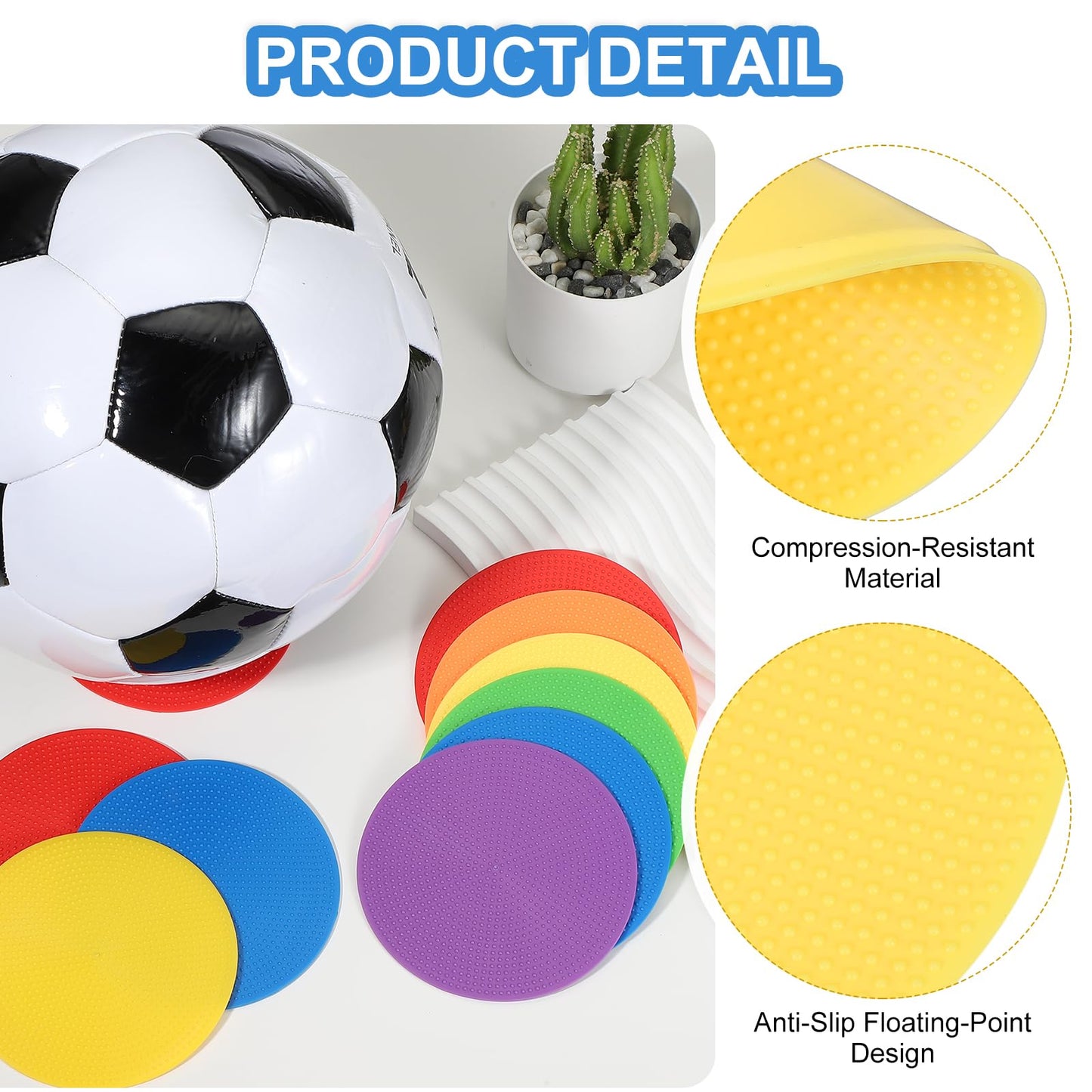 PATIKIL Spot Markers 4 Inch, 12 Pcs Non-Slip Floor Dots Agility Markers Flat Field Cones Poly Dots for Gym PE Speed Training Dance Soccer Basketball Sports, Yellow/Green
