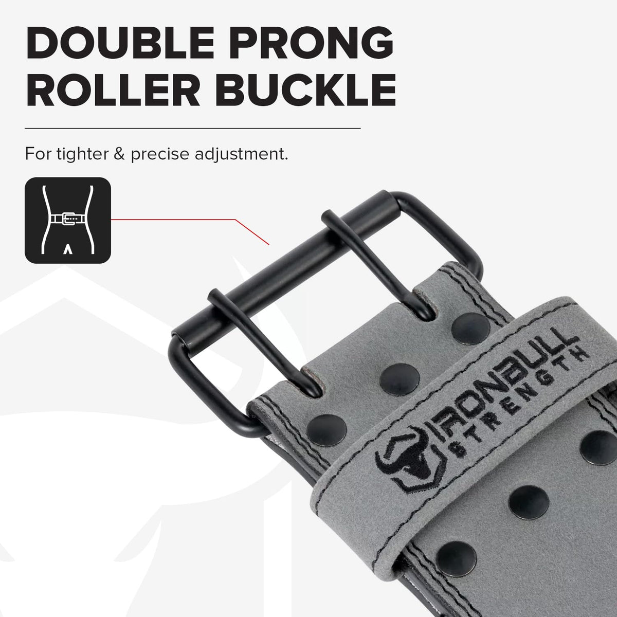 PowerLifting Belt/Weight Lifting Belt - 10mm Double Prong - 4-inch Wide - Advanced Back Support for Weightlifting and Heavy Power Lifting (Grey, XX-Large)