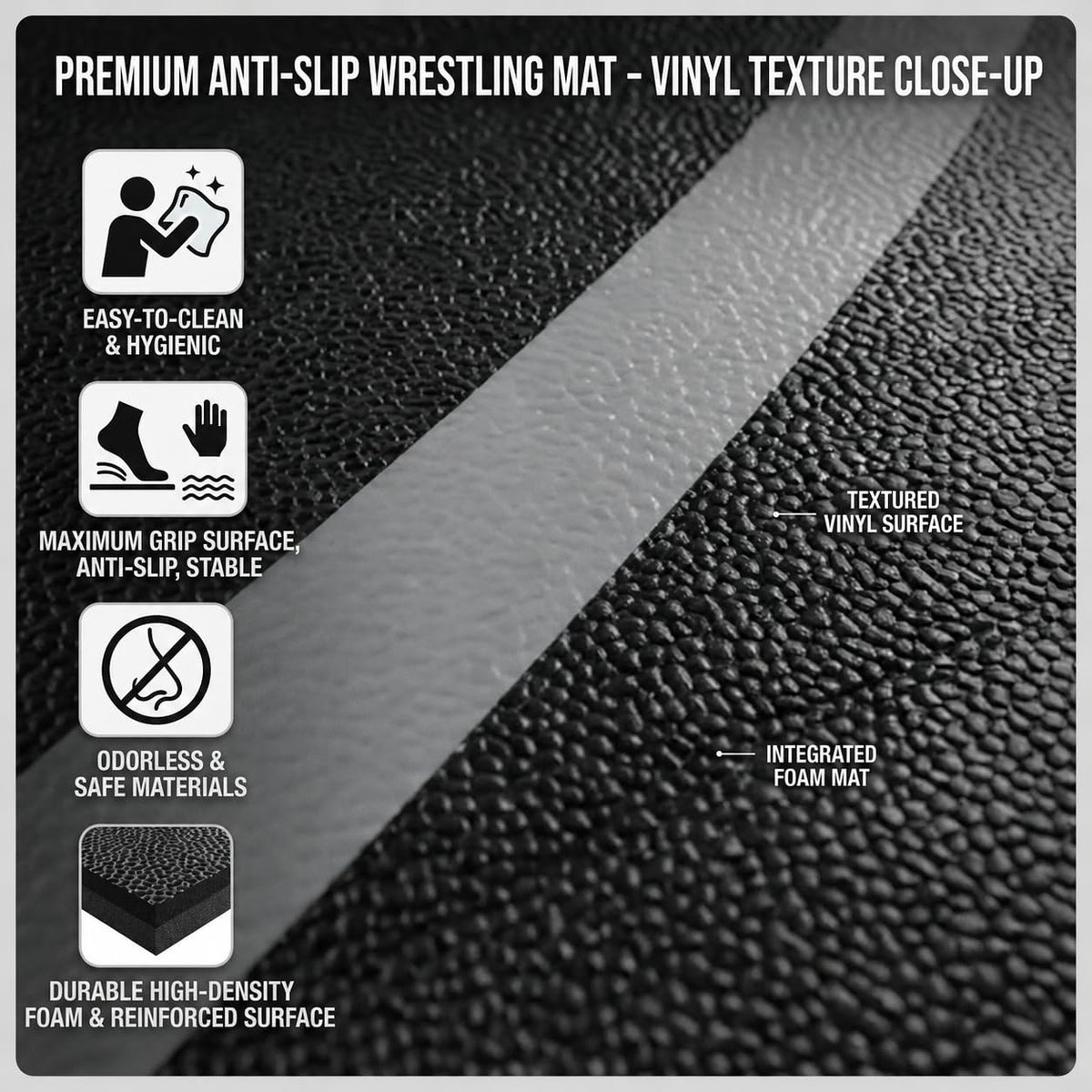 BELINOVA Advanced Shock-Absorbing Wrestling Mat – Flexi-Roll Protective Flooring for BJJ, Judo & MMA – Professional Grade Home Workout Mat for Safe Landing & Joint Support