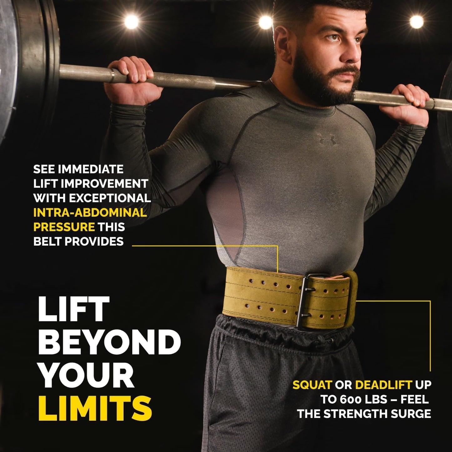 Tribe Lifting 5mm Premium Weight Lifting Belt - 100% Genuine Leather - Comfortable Squat & Deadlift Belt - Workout Belt for Men & Women (Green, Medium)