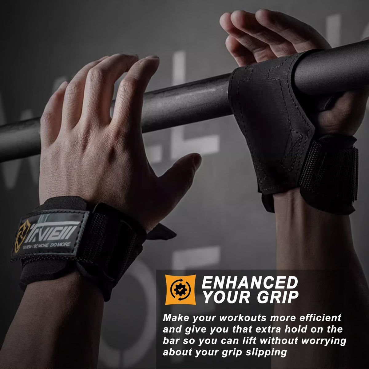 TAVIEW Wrist Straps for Weightlifting for Maximum Grip Support - Lifting Deadlift Strap & Weight Lifting Grips Gloves for Working Out Pull Up Deadlifting & Shrugs