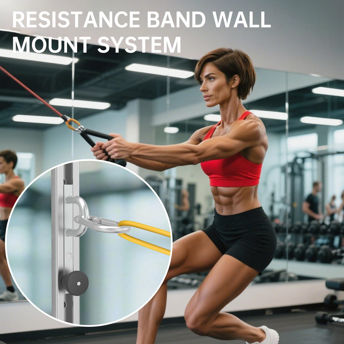 1 PCS Resistance Bands Wall Anchor Exercise Equipment Platform Base(Length 40"),Adjustable Wall-Mounted Anchor Multi-Purpose Fitness System for Complete Full Body Strength Training-Black