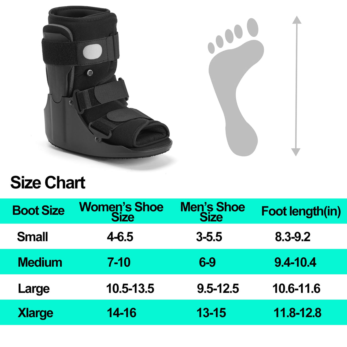 Honprodu Air Walking Boot for Broken Foot Recovery Walking Boot for Sprained Ankle with Adjustable Air Cushion, Lightweight Design, and Anti-Slip Sole M