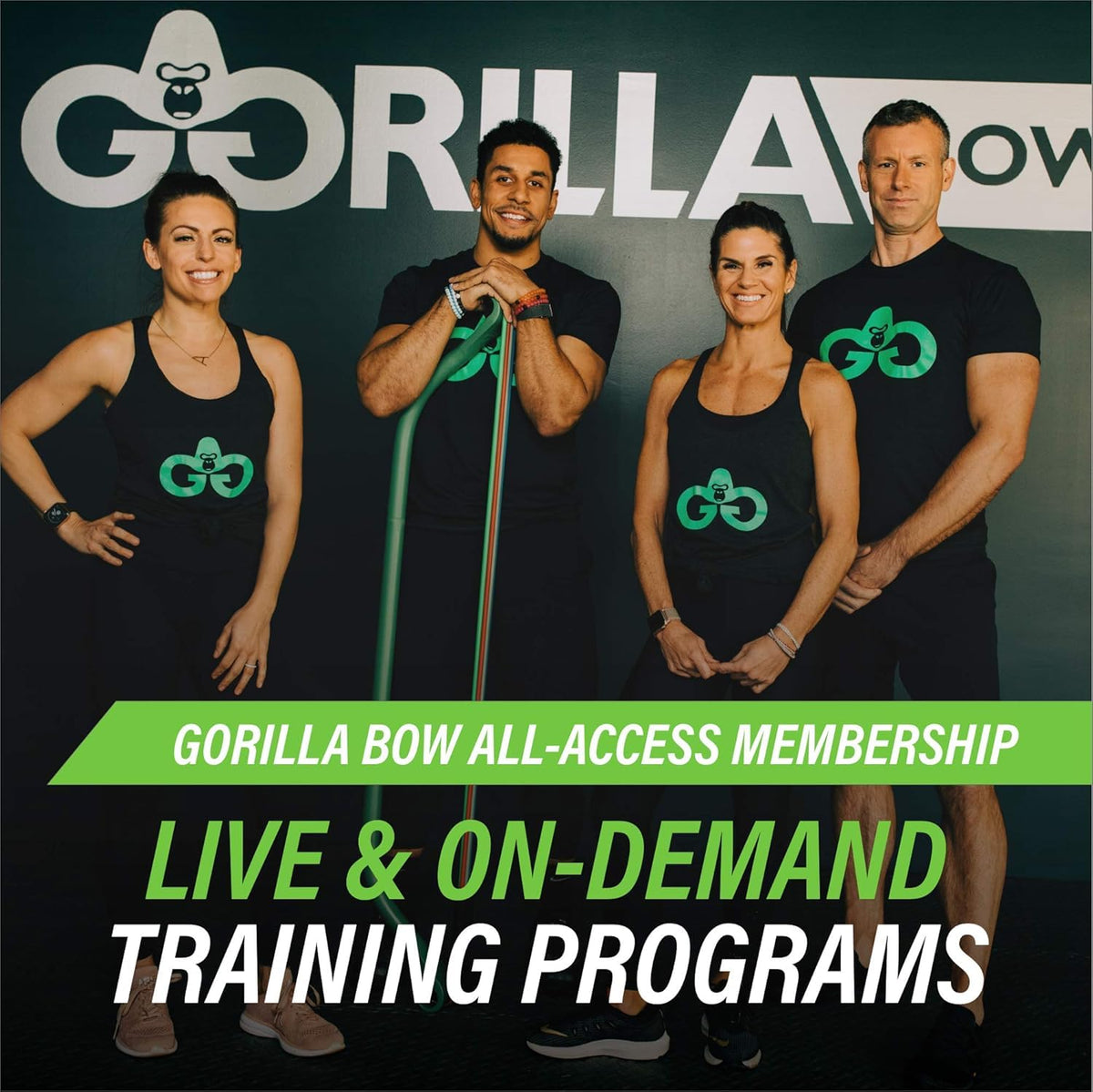 Gorilla Bow Lite All-in-One Home Gym System, Portable Resistance Band Bar for Strength Training, HIIT & Full Body Workouts, Lightweight Design for Home, Travel & Outdoor Use (Black, Heavy Bundle)