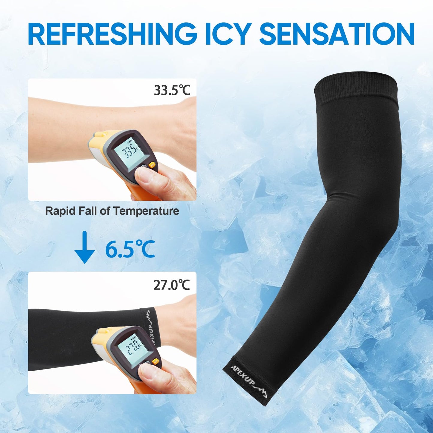 APEXUP Cooling Arm Sleeves for Men Women, UV Sun Protection UPF 50, Sports Compression Arm Sleeves for Outdoor (4PK, Black/White/Gray/Dark Gray)