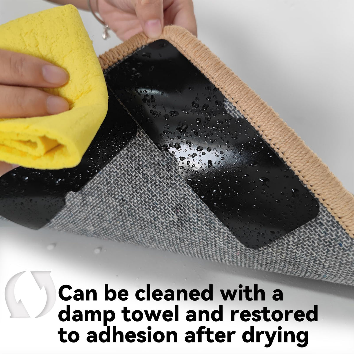 Rug Carpet Non Slip Grippers, Reusable Carpet Tape, No Damaging for Hardwood Floors, Strong Hold Rug Stickers for Area Rugs, Keep Corners Flat, Removable,16Pcs