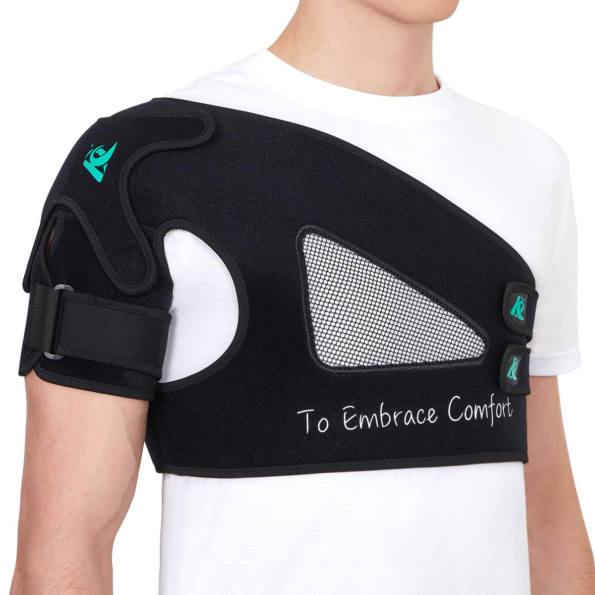 KD Shoulder Support Brace: Shoulder Stability Brace for Torn Rotator Cuff, AC Joint Pain Relief, Dislocation, Tendonitis, Arthritis - Shoulder Braces for Men/Women with X-Strap Support System
