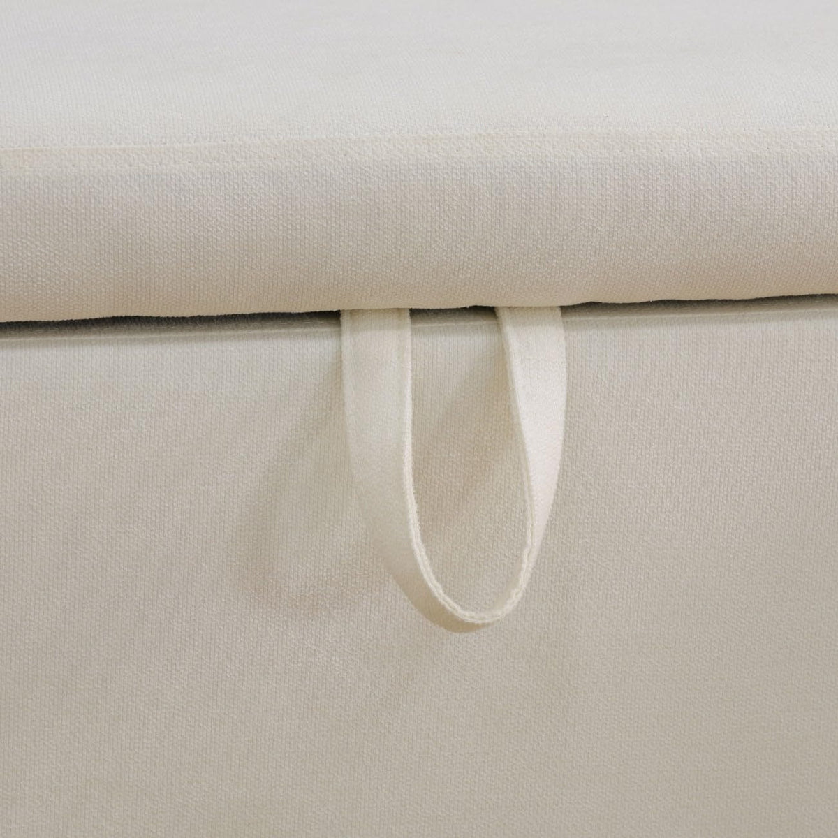 UOCFYK Storage Ottoman Bench 48 Inch Printed Fabric Upholstered Storage Bench for Bedroom End of Bed Large Oval Storage Ottoman for Living Room Entryway, Aesthetic (Off-White)