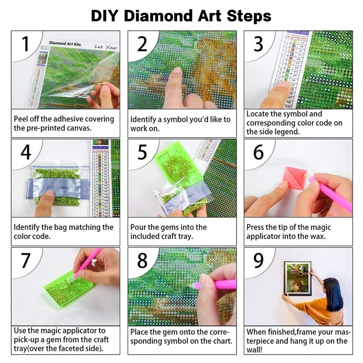 WHYCJXWL Diamond Art Full Drill Round Rhinestone, Diamond Art for Adults and Beginners, DIY 5D Diamond Art Kits for Home Wall Decor (12X16 Inch)