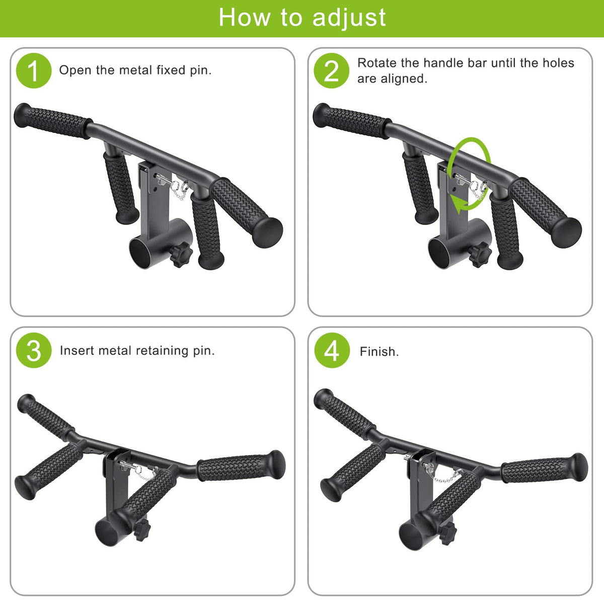 SELEWARE T & V Bar Row Landmine Handle Attachment for 2" Barbell Bar, Solid Multi-Grip Landmine Handle T Row Attachment with Non-Slip Rubber Handle, Fits 2" Olympic Bars Strength Training Bars