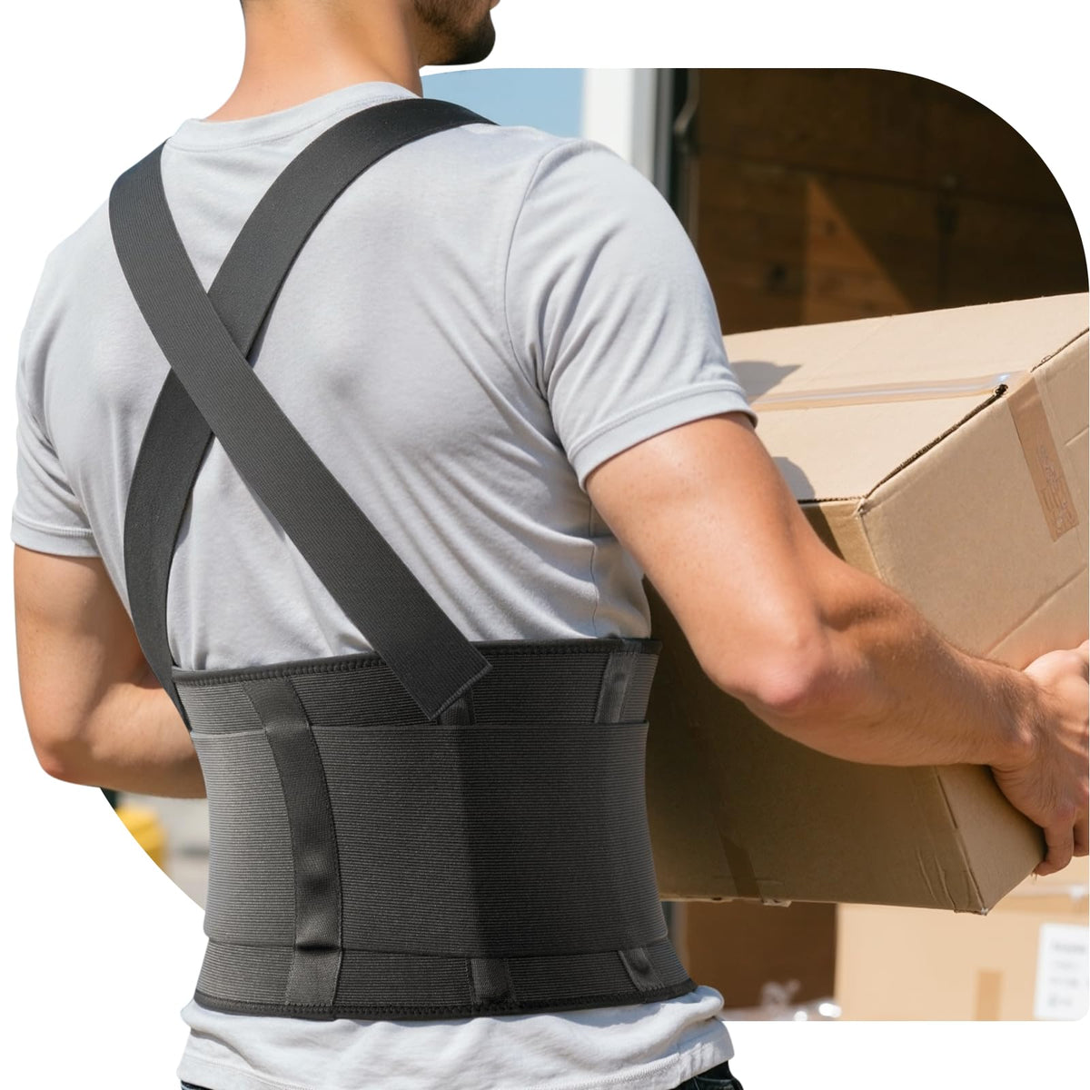 SOLOEVER Work Back Brace for Men & Women, Adjustable Lower Back Support Belt for Sciatica, Herniated Disc, Pain Relief, Moving Construction Warehouse Heavy Lifting Safety & Protection (Black, Large)
