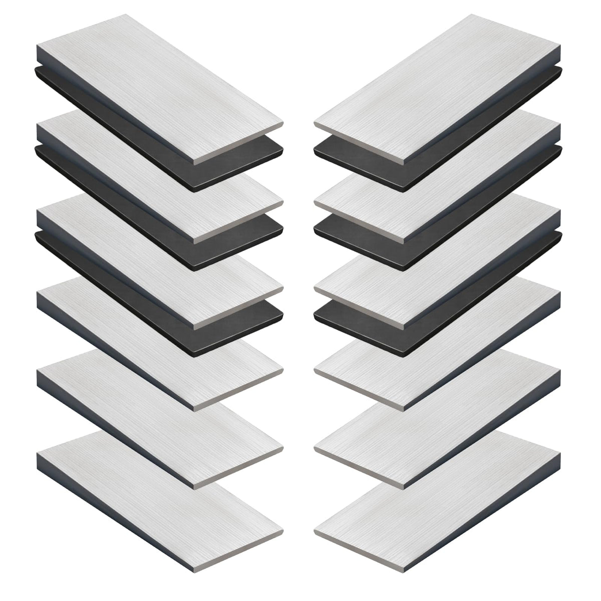 12 PCS Metal Shims for Leveling, 4" x 2" Metal Wedges, Q235 Steel Wedges Shims with Anti-Slip Rubber Pads for Industrial or Home Machinery Alignment & Welding