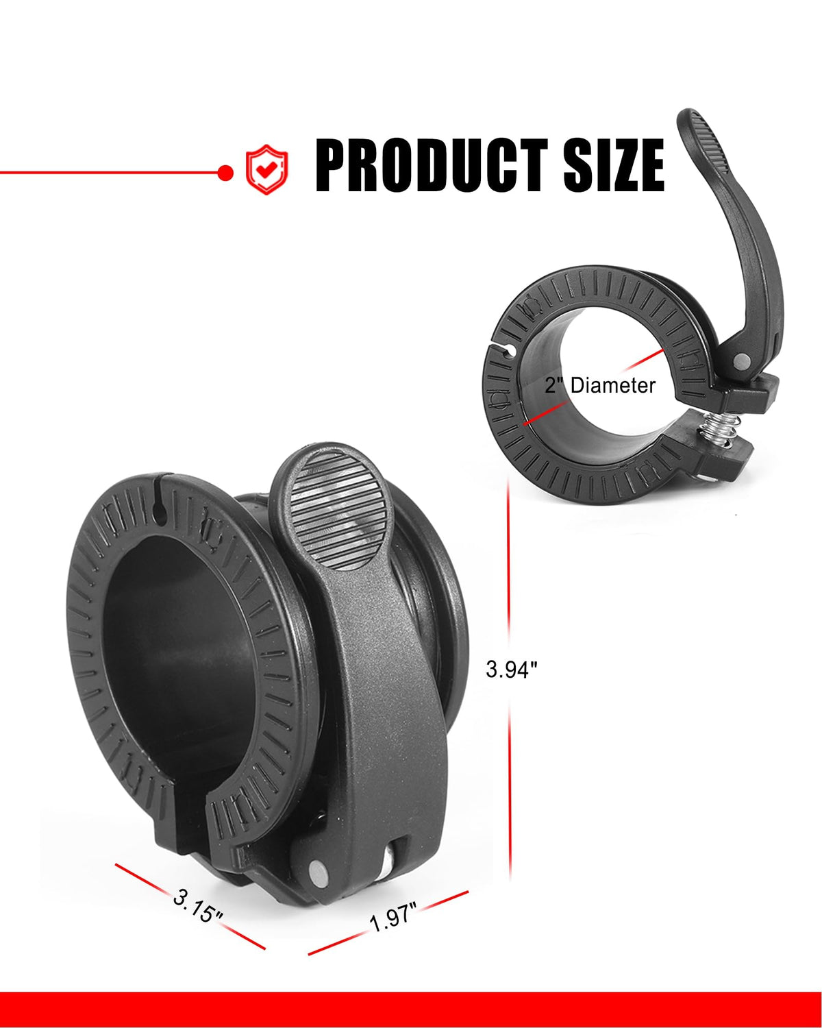 Olympic Barbell Clamps 2 inch Adjustable Barbell Clips Quick Release Pair of Locking Weight Clips for Bars