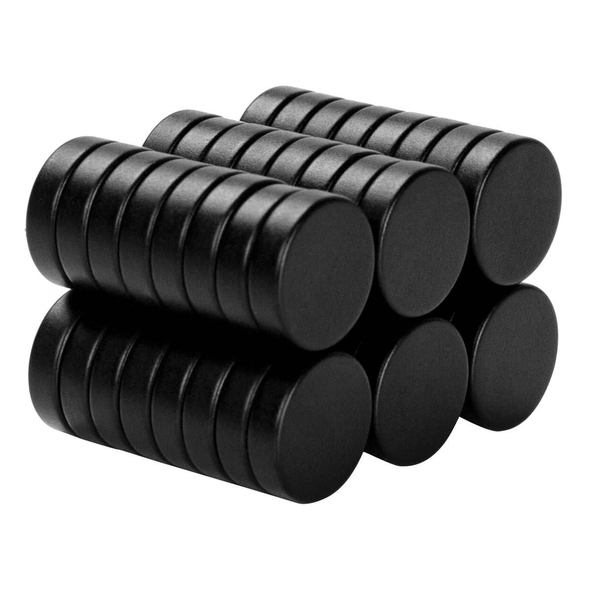 SMARTAKE 45 Pcs Refrigerator Magnets, Small Round Fridge Magnets, Multi-Use Premium Neodymium Office Magnets for Fridge, Whiteboard, Billboard in Home, Kitchen, Office and School (Black)
