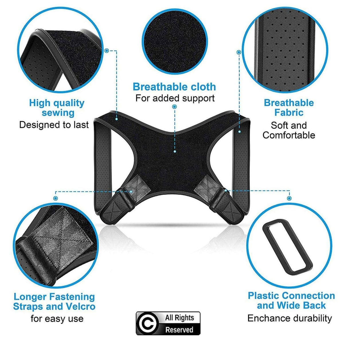 POAGL Adjustable Posture Corrector Brace for Men – Universal Fit Upper Back, Shoulder & Clavicle Support, Helps Improve Posture & Relieve Neck, Shoulder & Back Pain (Patented Design)