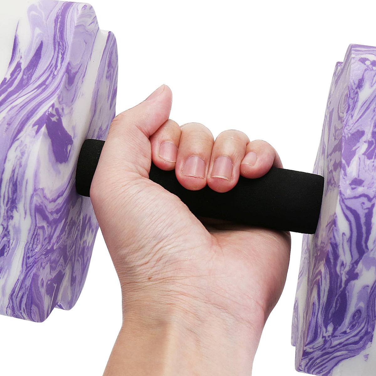 Camouflage Aquatic Dumbbells, Set of 2 Water Aqua Fitness Barbells Hand Bar Exercises Equipment, Water Aerobic Exercise Foam Dumbbell Pool Resistance for Weight Loss (Purple)