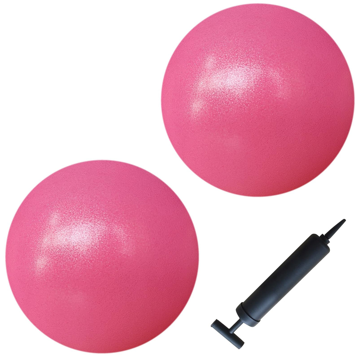 AppleRound 9-inch Pilates Ball, Pack of 2 with 1 Pump, Small Exercise Ball for Pilates, Yoga, Fitness, Physical Therapy, Stability Core Training (Pink)