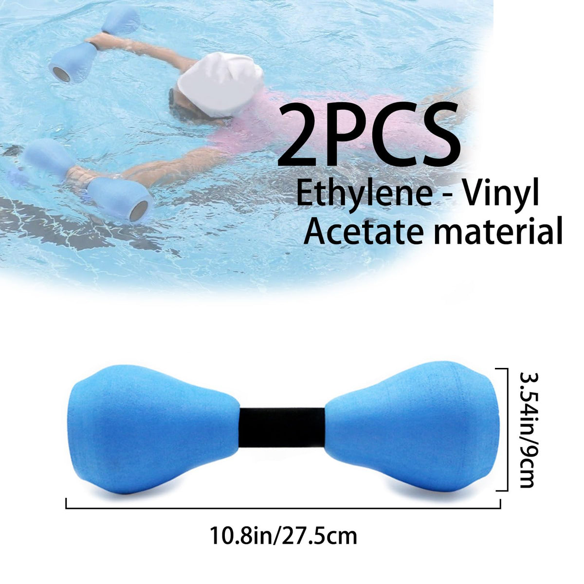 Aquatic Dumbbells 2pcs EVA Water Weights, Aerobic Exercise Fitness Equipment, Hand Weights Set for Aerobics and Weight Loss, Pool Resistance Gear for Water Exercise and Workout Training.