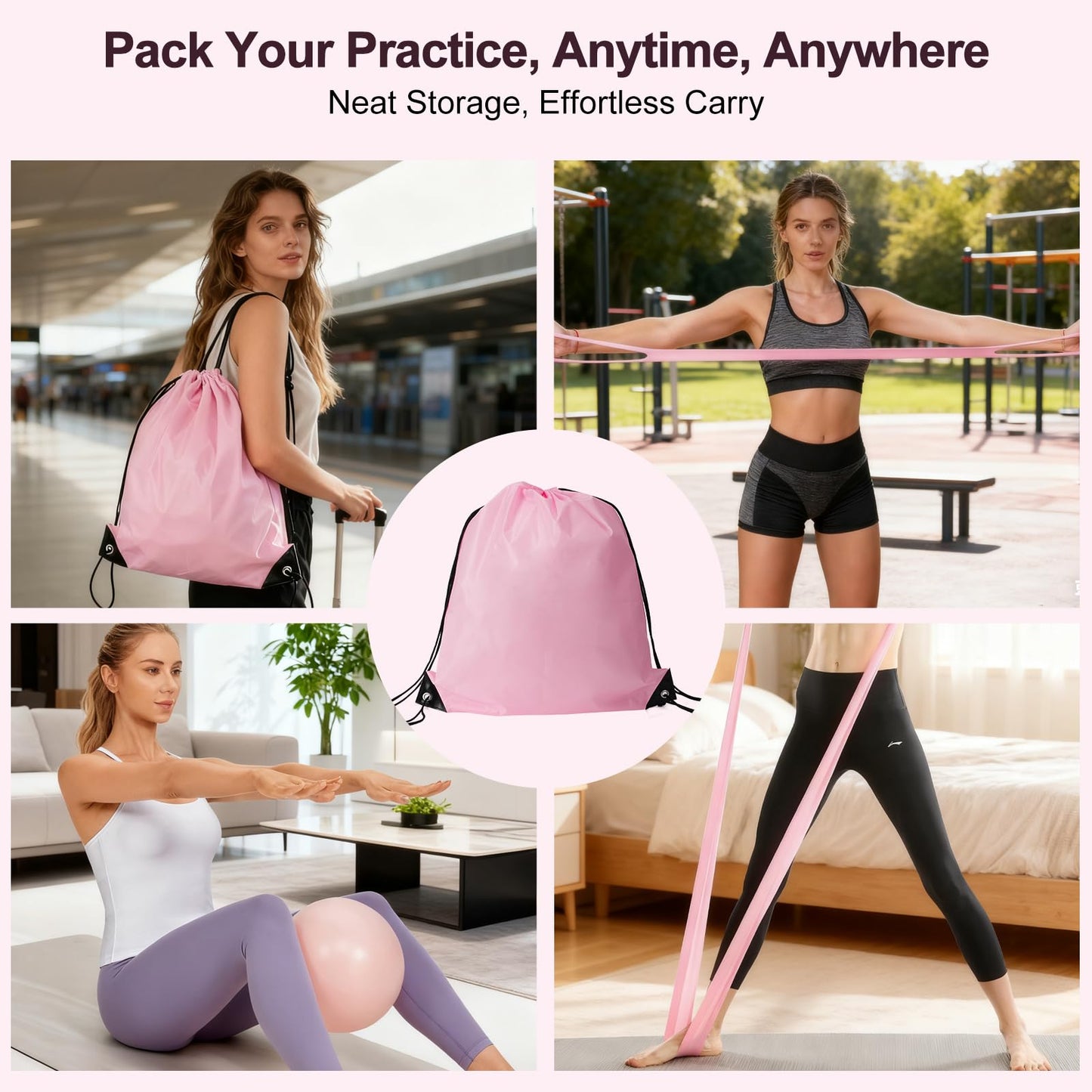 TSPFUI Pilates Ring Kit for Women,Pilates Equipment with Pilates Ring and Ball, 5 Resistance Bands,Yoga Block,Workout Guide Included，Full-Body Pilates Workout Equipment Suitable for Beginners