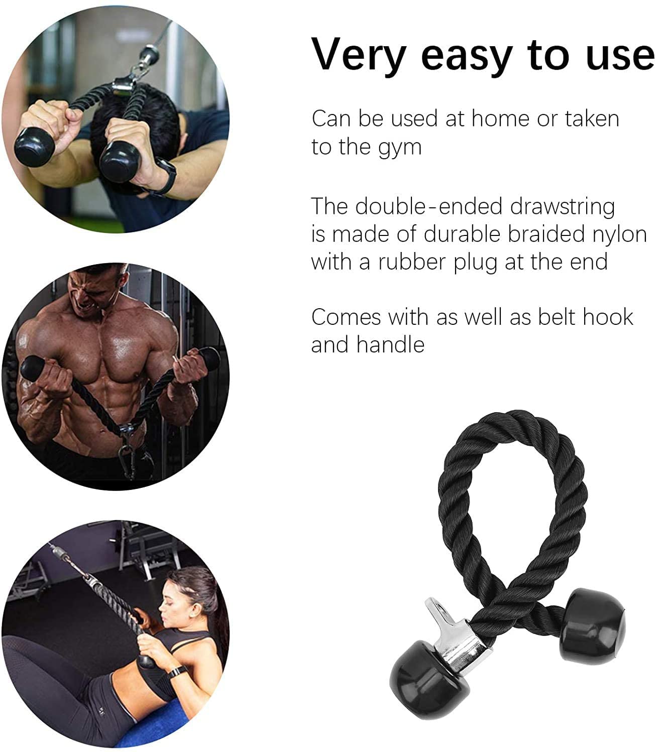 Cable Pulley System Home Gym, LAT Pull Down Weight Pulley System Gym Fitness DIY Loading Pin Weight Lifting Triceps Rope Workout Adjustable Length Pulley Cable Machine Attachments for Home Gym
