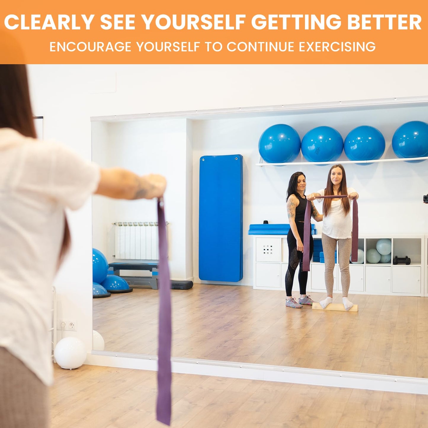 Peegel Home Gym Mirror - 48''x24''(2PCS) Large Frameless Tempered Glass Workout Mirrors for Home Gym Wall,Yoga,Garage,Dance