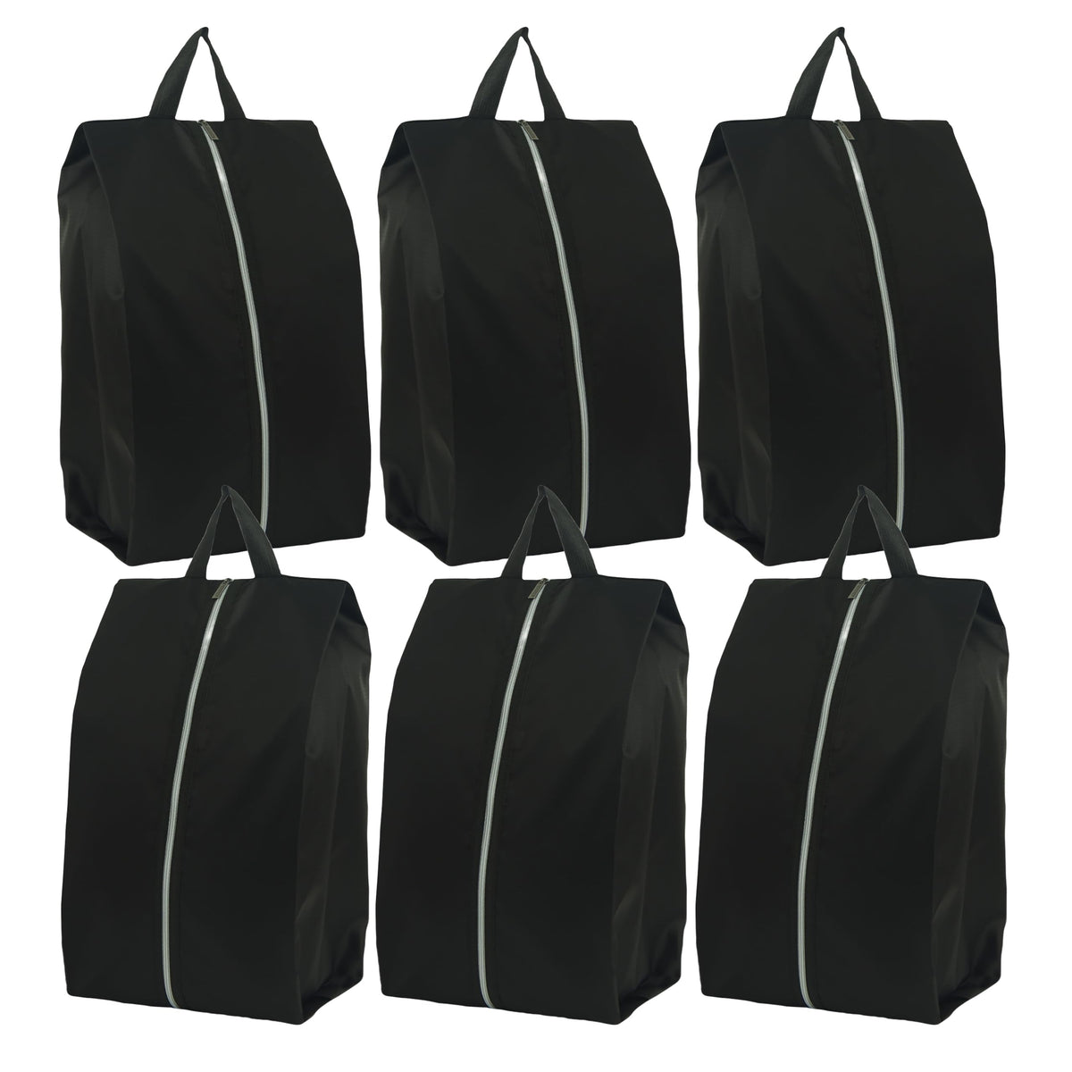 6pcs Portable Shoe Organizer, Travel Pouches with Zipper, Golf Shoe Bags, Clothes Bags, Soccer Cleats Bag Shoe Pouch for Gym, Waterproof, Odor-Resistant (Black)