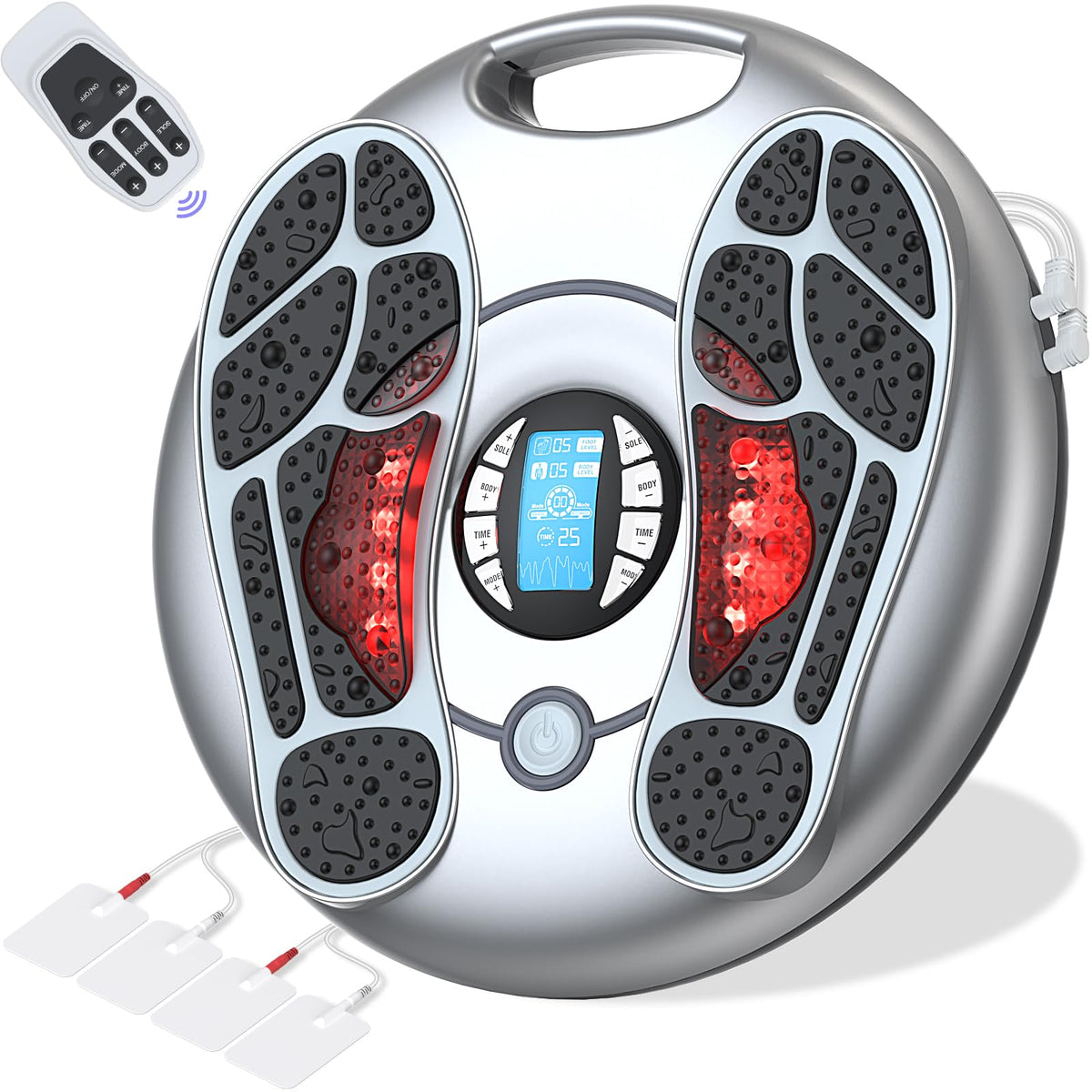 Yuiisenn Foot Massager for Neuropathy, TENS & EMS Foot Circulation Stimulator for Pain Relief, Relieve Swelling, Cramps, RLS & Plantar, with Remote Control