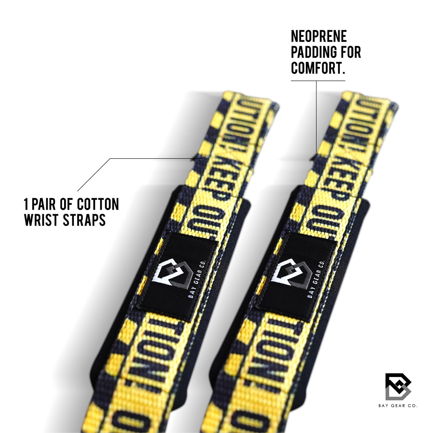 BAY GEAR CO. Wrist Straps for Weightlifting - 1 Pair Cotton Lifting Straps with Neoprene Padding, Comfortable Gym Essentials for Enhanced Grip Strength - Unique Printed Tactical Hawaiian Design