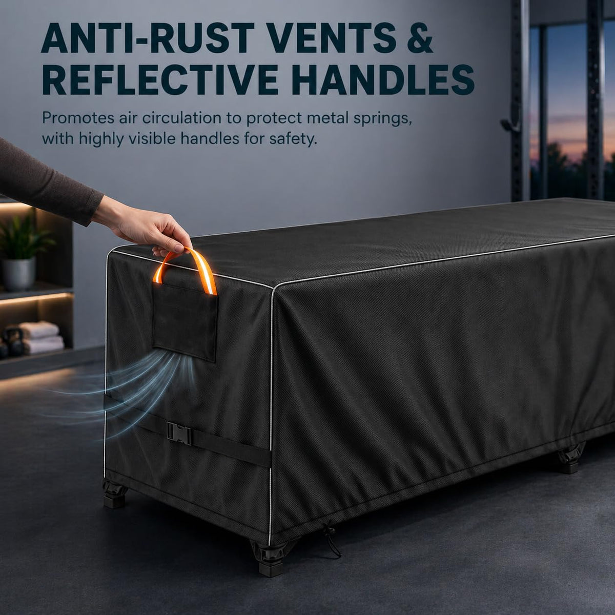 Pilates Reformer Cover, 600D Heavy Duty Waterproof Reformer Protection, Dustproof Pilates Equipment Machine Cover for Home Gym Yoga Studio Indoor Outdoor, Black 101"x31"x23"