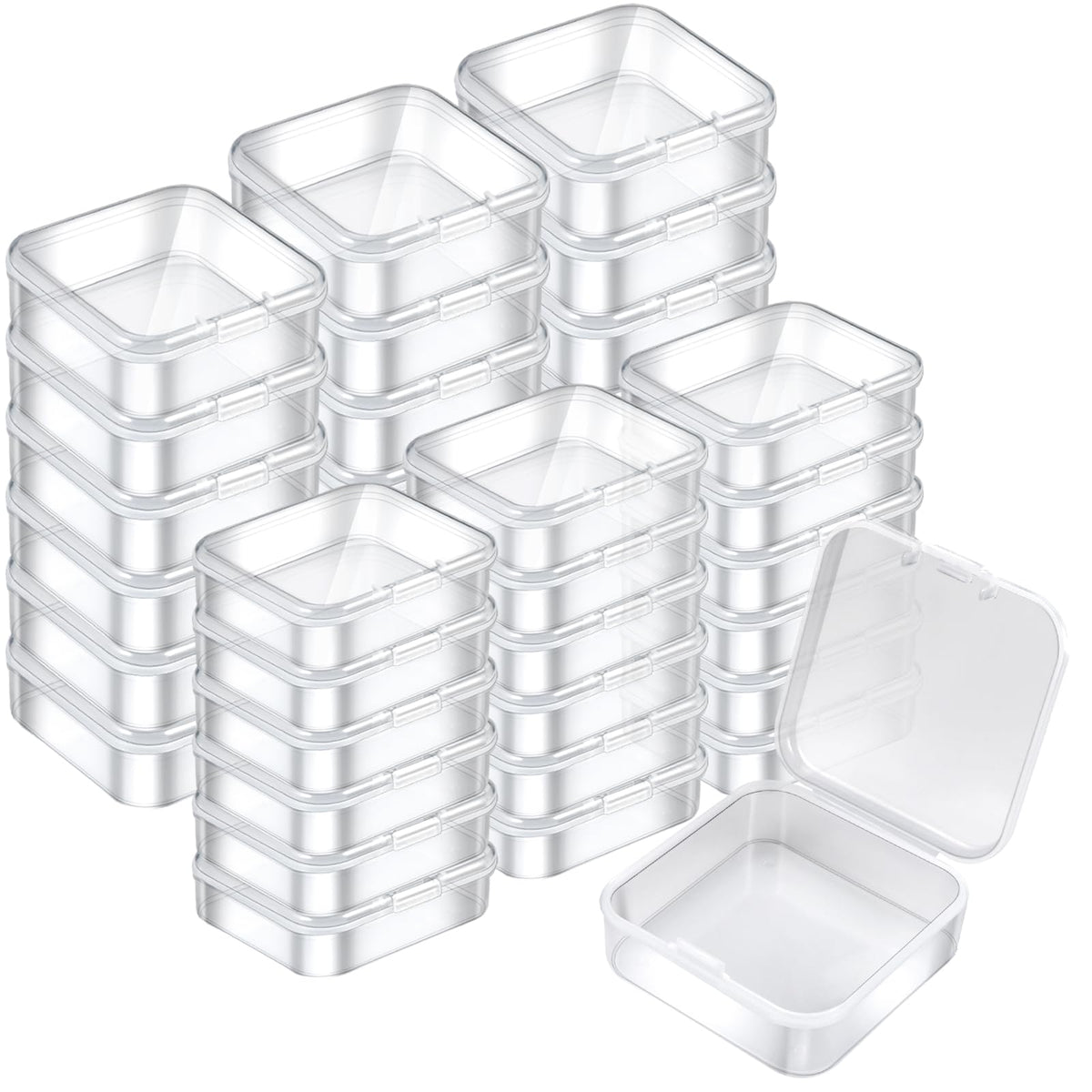 Mathtoxyz 36PCS Organizer Box, Small Organizers and Storage Containers Rectangle Holder Plastic Cases for Clay Beads Bracelet Making DIY Jewelry Craft Nail
