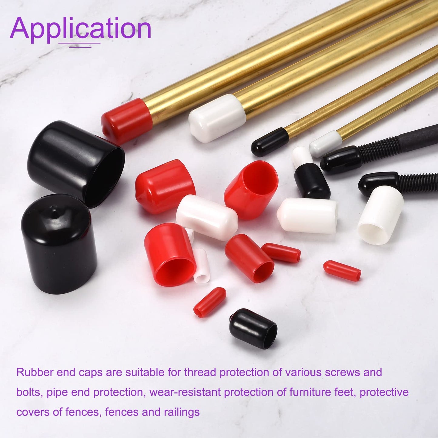 DMiotech 15 Pack 20mm ID Black Screw Thread Protectors Rubber End Caps Bolt Covers for Screw Bolt Furniture Pipe