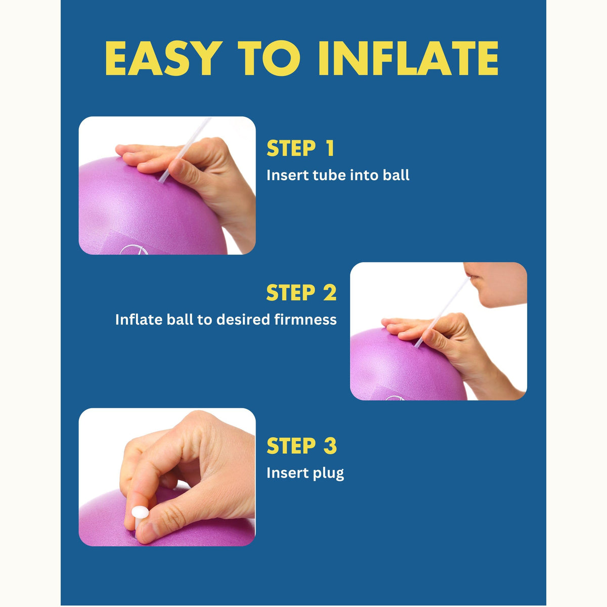 ProBody Pilates Ball 9 Inch - Small Exercise Ball for Stability, Barre, Core, Ab Workouts, Yoga, & Physical Therapy (Mist)
