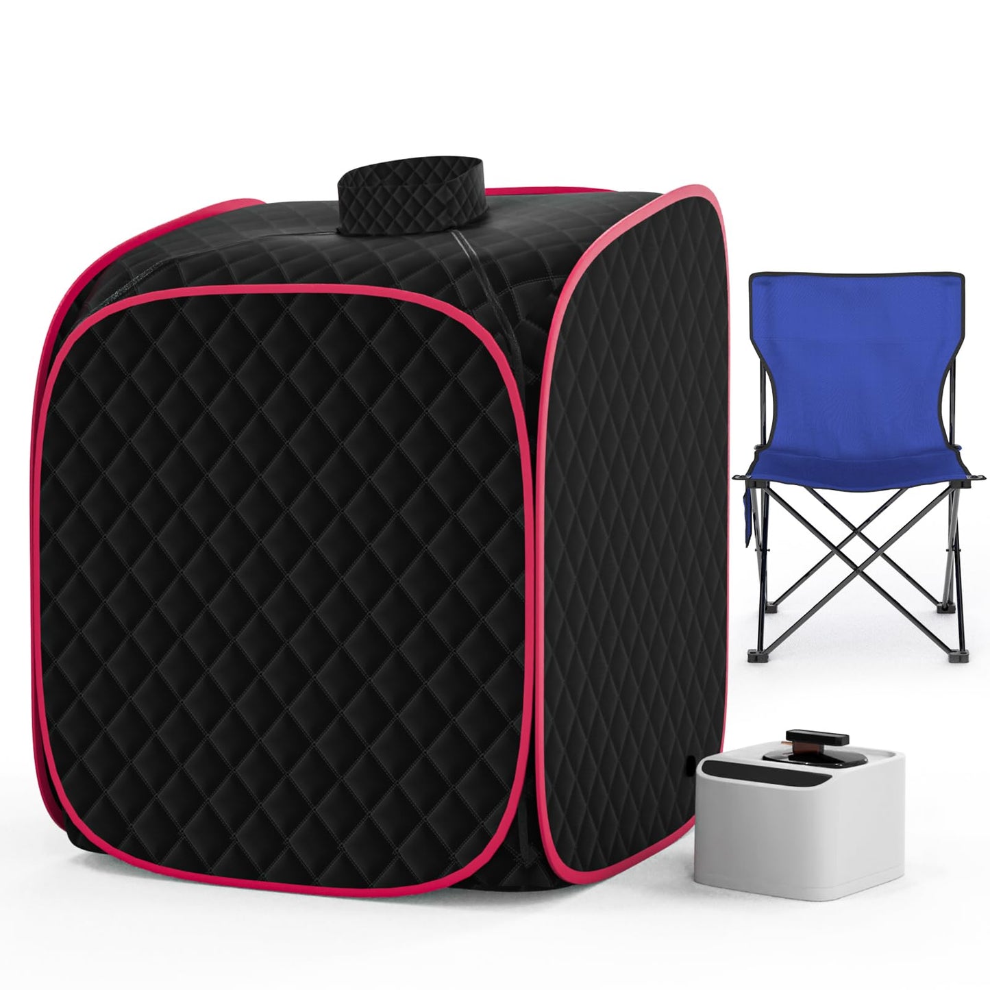 FniOk Portable Steam Sauna at Home, 9 Levels Heating, Sauna Tent for Home with Steamer and Folding Chair, Sauna for Relaxation, Detoxification, Spa