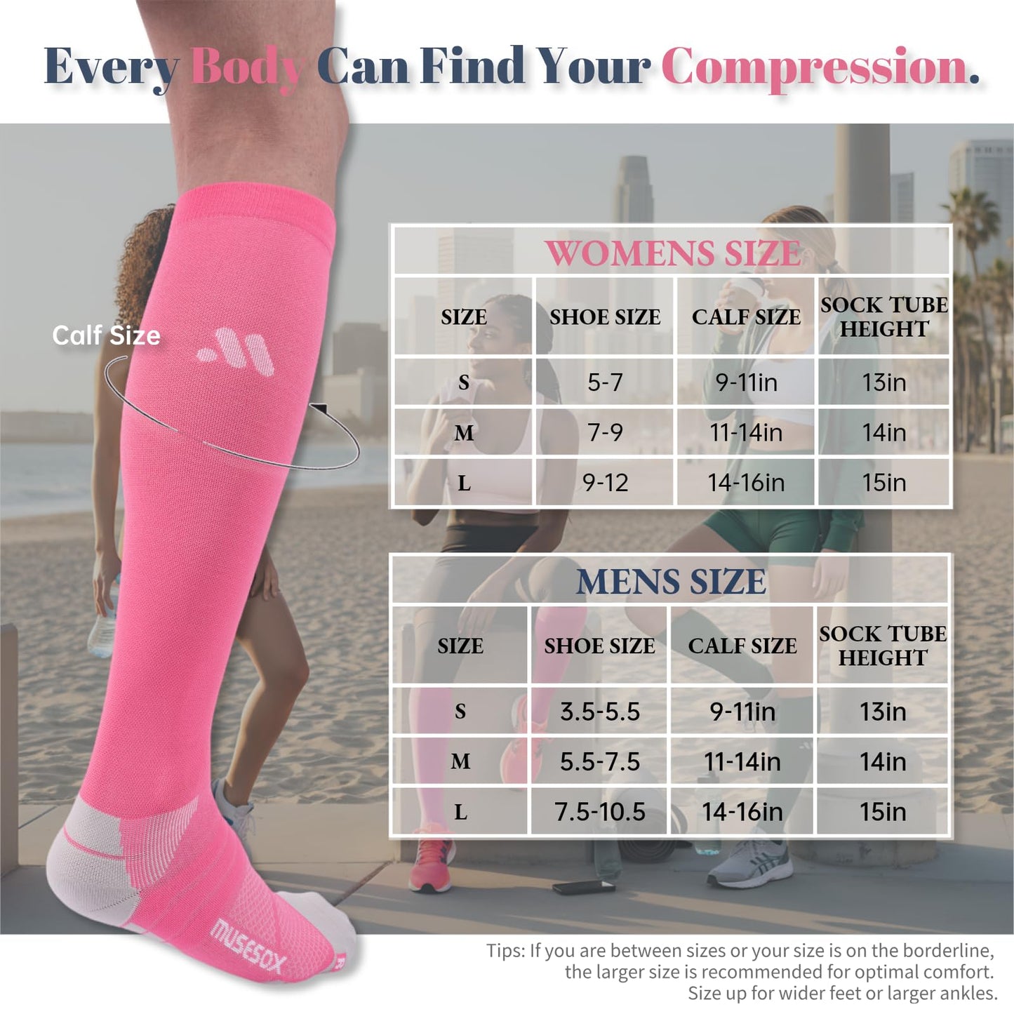 musesox Compression Socks for Women and Men,Knee High 15-20mmHg Graduated Support(3 Pairs) for Nurses,Travel,Black Gray Green,Medium