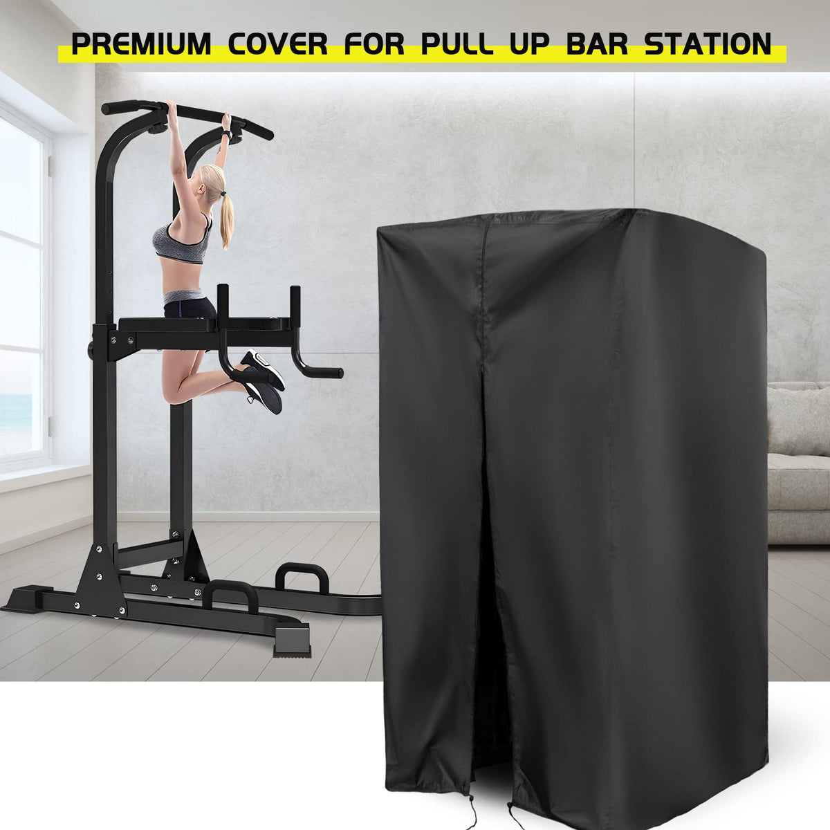 Guisong Protective Cover for Pull Up Bar Station, Waterproof& Dustproof Cover for Power Tower/Pull Up Dip Station-Indoor or Outdoor - 42"L x 40"W x 64"H