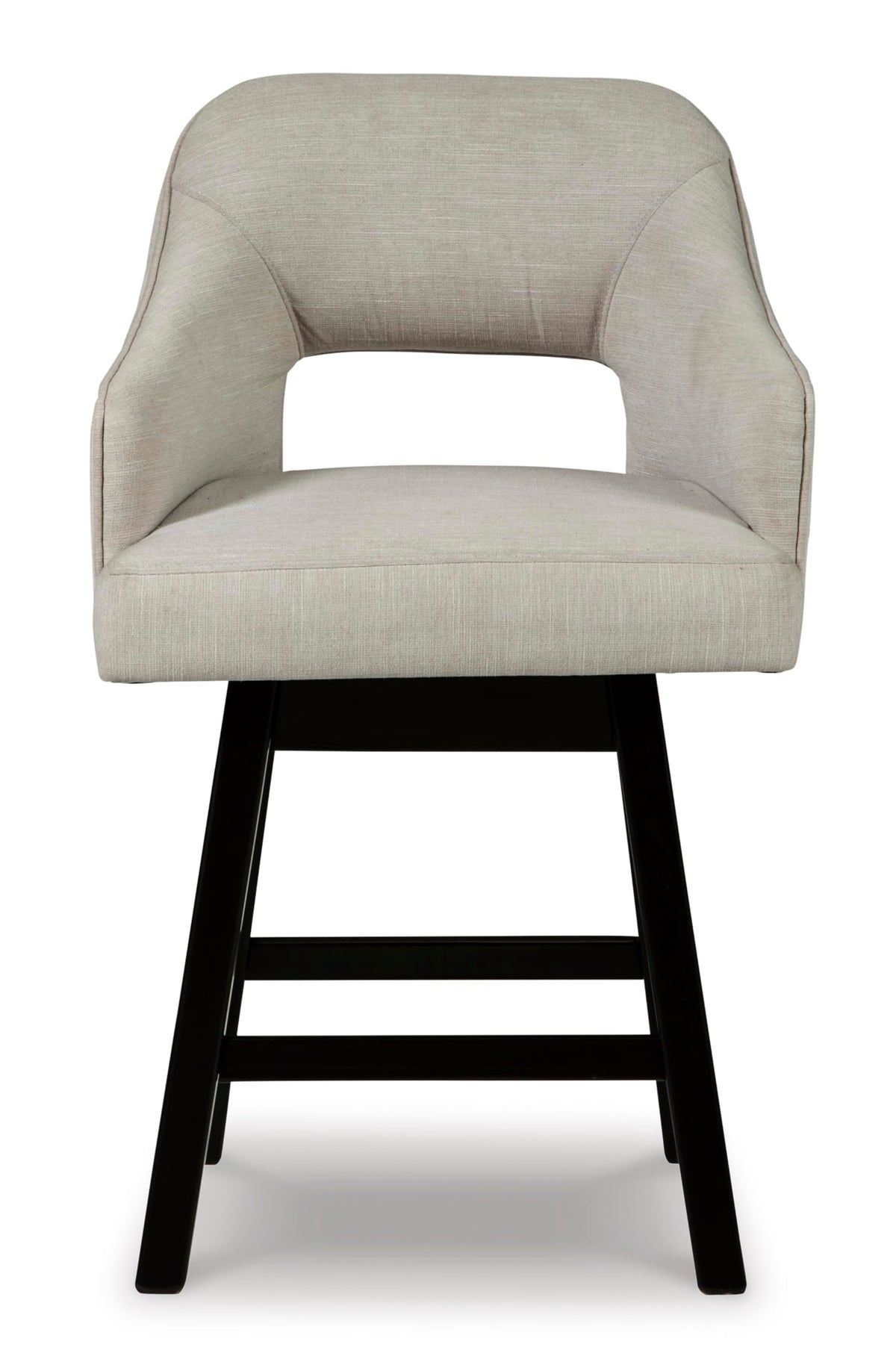Signature Design by Ashley Tallenger 25" Upholstered Swivel Counter Height Bar Stool, 2 Count, Beige & Dark Brown