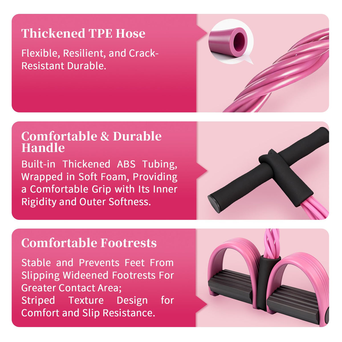 Multifunction Tension Rope, 6-Tube Elastic Yoga Pedal Puller Resistance Band, Natural Latex Tension Rope Fitness Equipment, for Abdomen/Waist/Arm/Leg Stretching Slimming Training