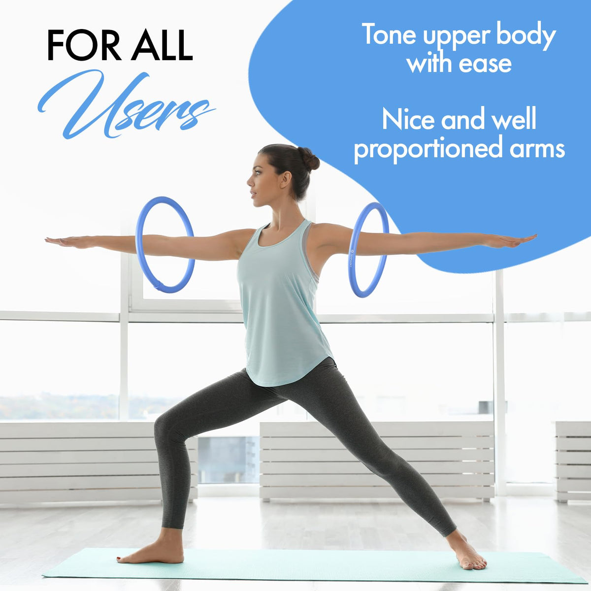 Weighted Fitness Hoop for Arms - Mini Upper Body Exercise Tool to Strengthen Arms and Shoulders - Lightweight Design for Fun Home Workouts (Blue)