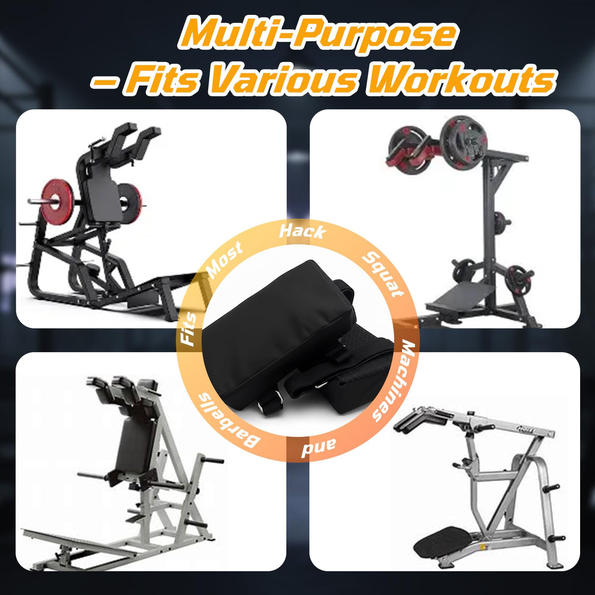J Bryant Hack Squat Shoulder Pads 2 PCS – Thick Foam Cushion with Adjustable Straps, Reduce Shoulder Pressure, Compatible with Most Hack Squat & Leg Press Machines