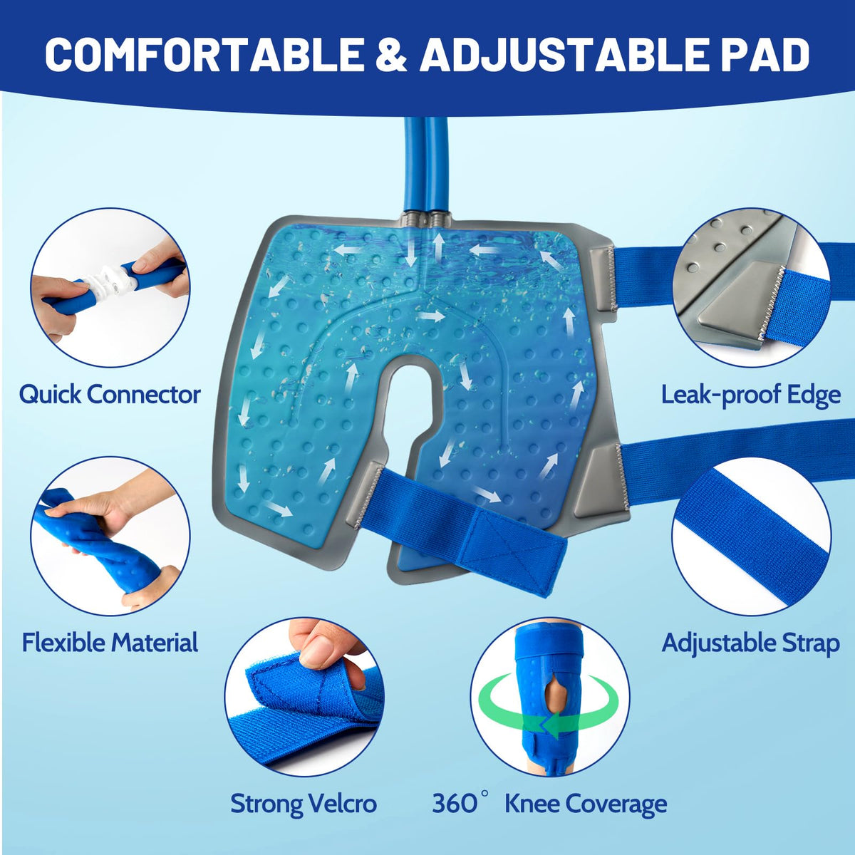 GALINAND Ice Machine for Knee After Surgery 2.0, FSA Eligible HSA, Portable Cold Therapy Machine for Knee Replacement, Ice Therapy for Post Surgery, Cryotherapy System, Ice Compression for Recovery