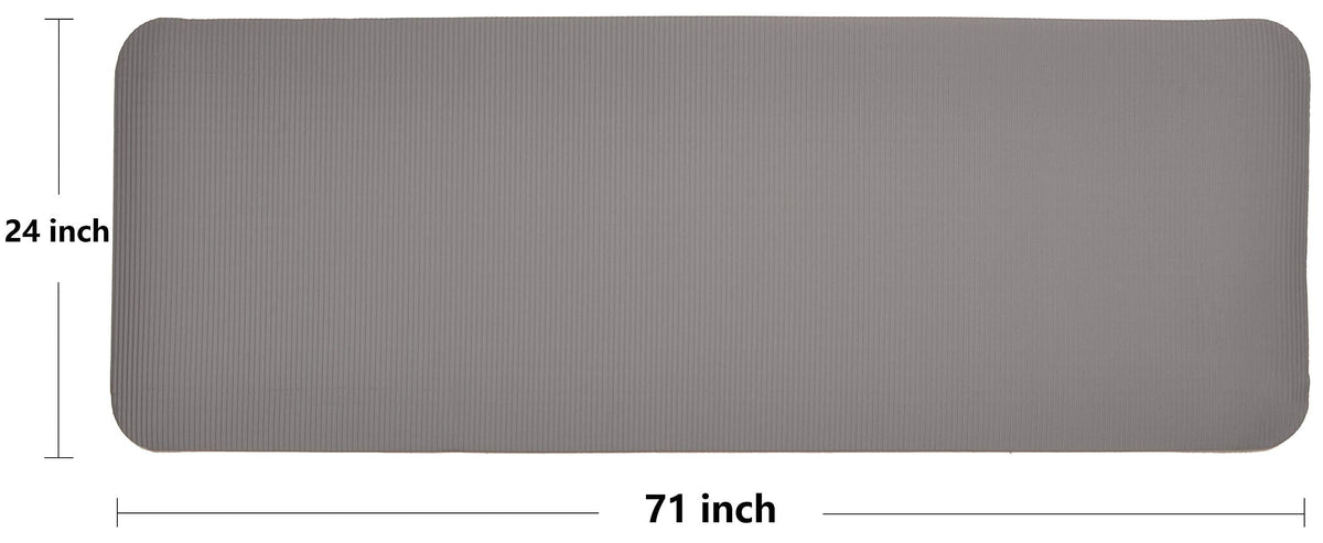 Fitvids All Purpose 1/2-Inch Extra Thick High Density Anti-Tear Exercise Yoga Mat and Knee Pad with Carrying Strap, Gray