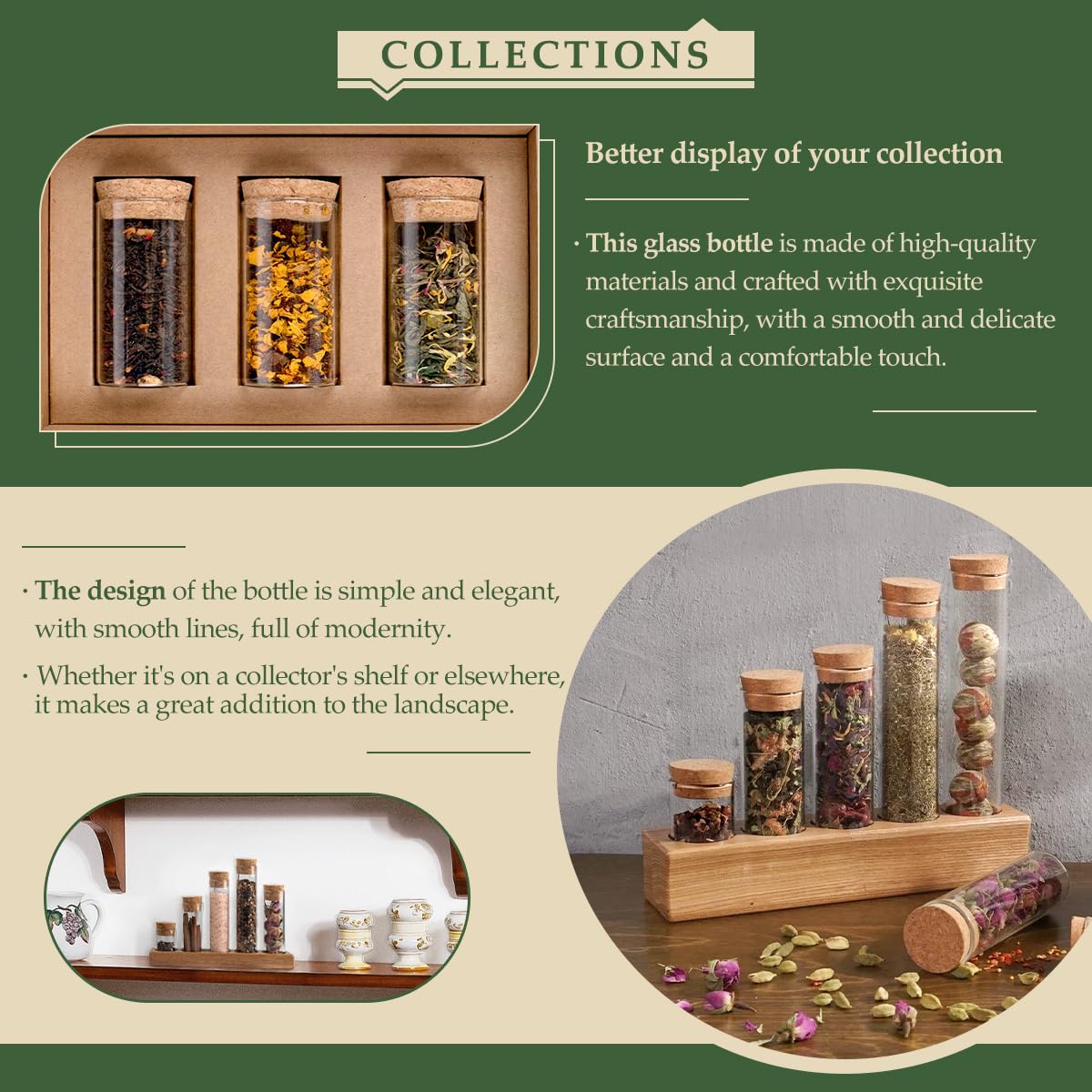 21-Pack 0.74 oz (22 ml) Glass Bottles & Test Tubes with Cork Stoppers – for Spell Jars, Spice Storage, DIY Favors, Travel Memories, Plant Propagation – Empty Recyclable Containers for Crafts, Kitchen