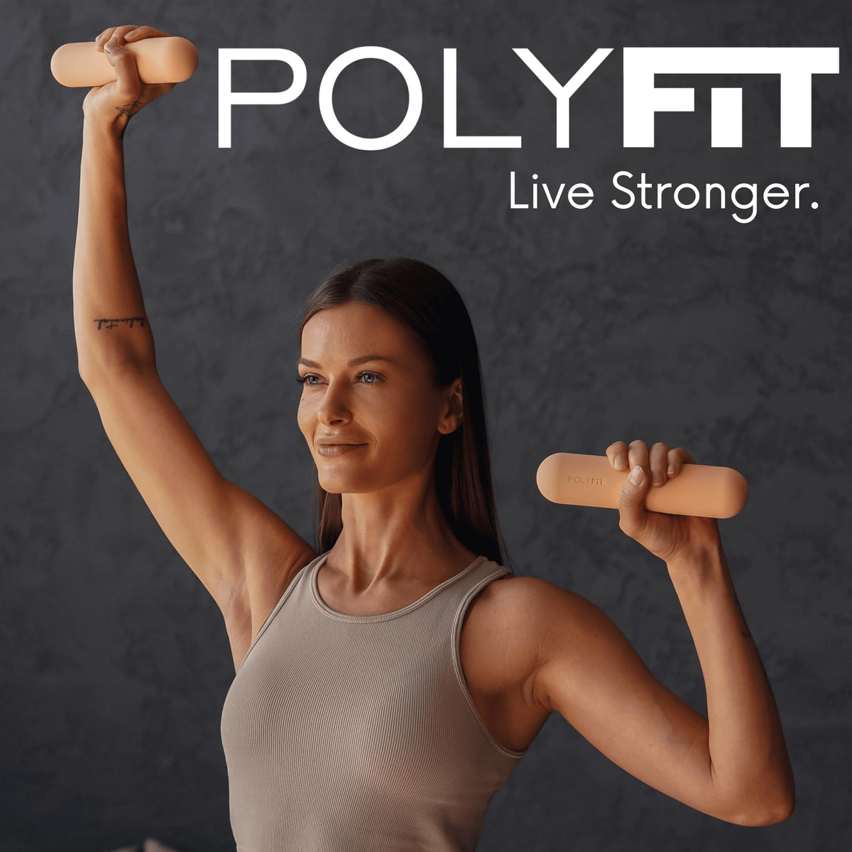 Polyfit Dumbbell Weight Bars for Women - 3.3 LB Each | 6.5 LB Pair - Dumbbell Set for Walking, Yoga, Dance, Barre, Pilates, Cardio, Aerobics - Sage