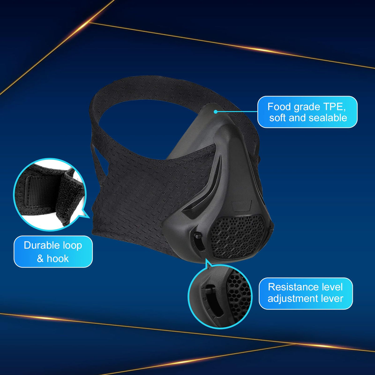 High Altitude Mask, Training Workout Mask Men to Improve Lung Capacity, 24 Level Breathing Resistance Fitness Mask to Upgrade Endurance, for All Sport: Running, Cardio, Cycling, Gym