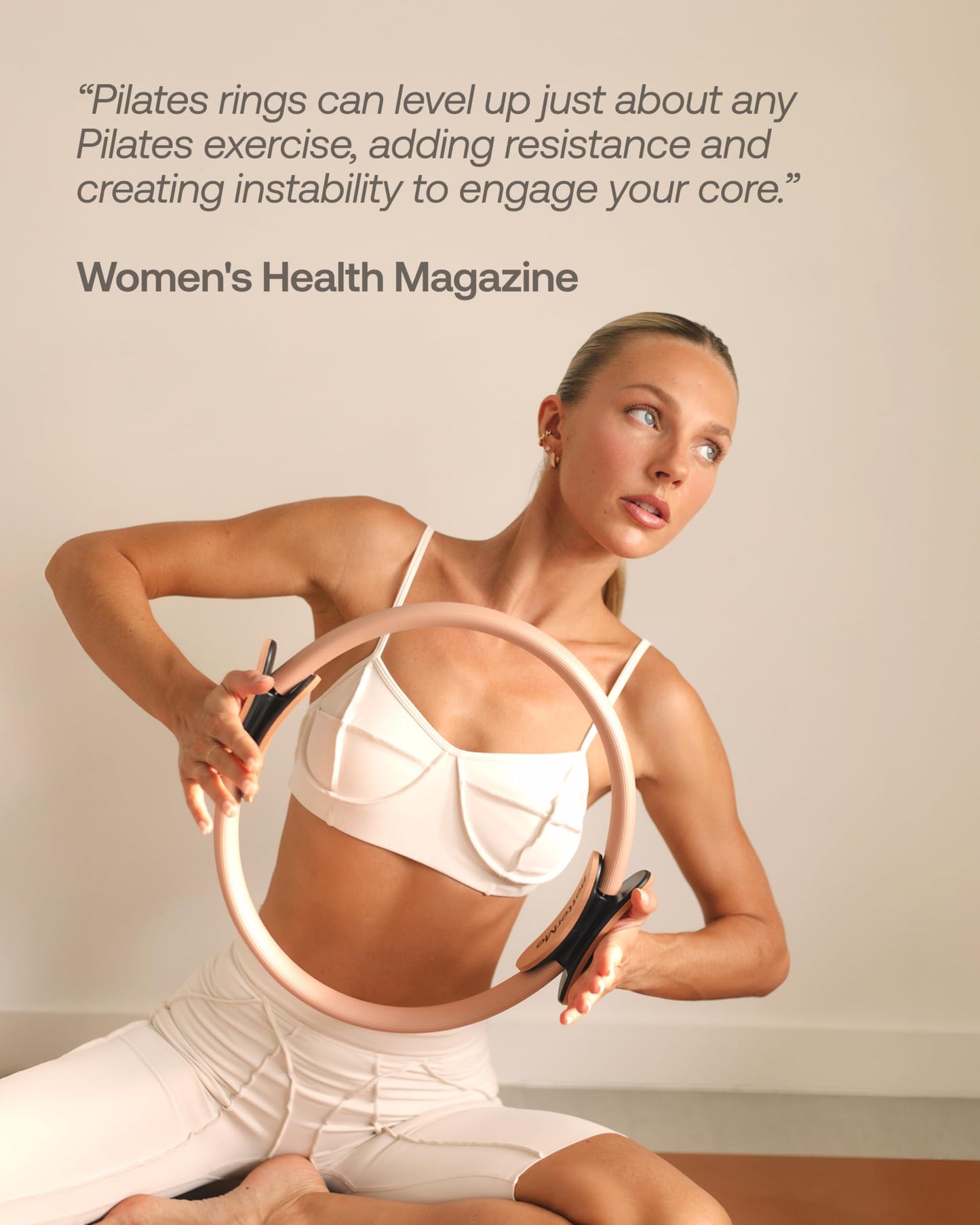 BetterMe Toning Pilates Ring – Magic Circle Pilates Ring for Strength & Flexibility – 15 Inch Fitness Ring for Home Pilates & Yoga Workouts (Butter Yellow)