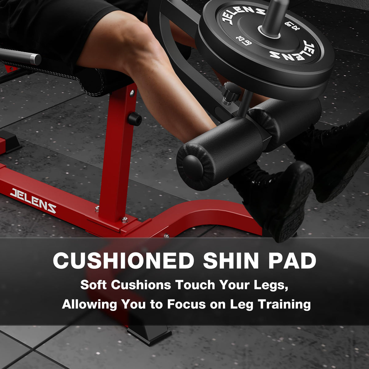 JELENS J10 Leg Extension and Curl Machine, Adjustable Leg Curl Machine for Home Gym, Seated Leg Extension and Lying Curl Machine for Lower Body Workouts (Red, Classical)