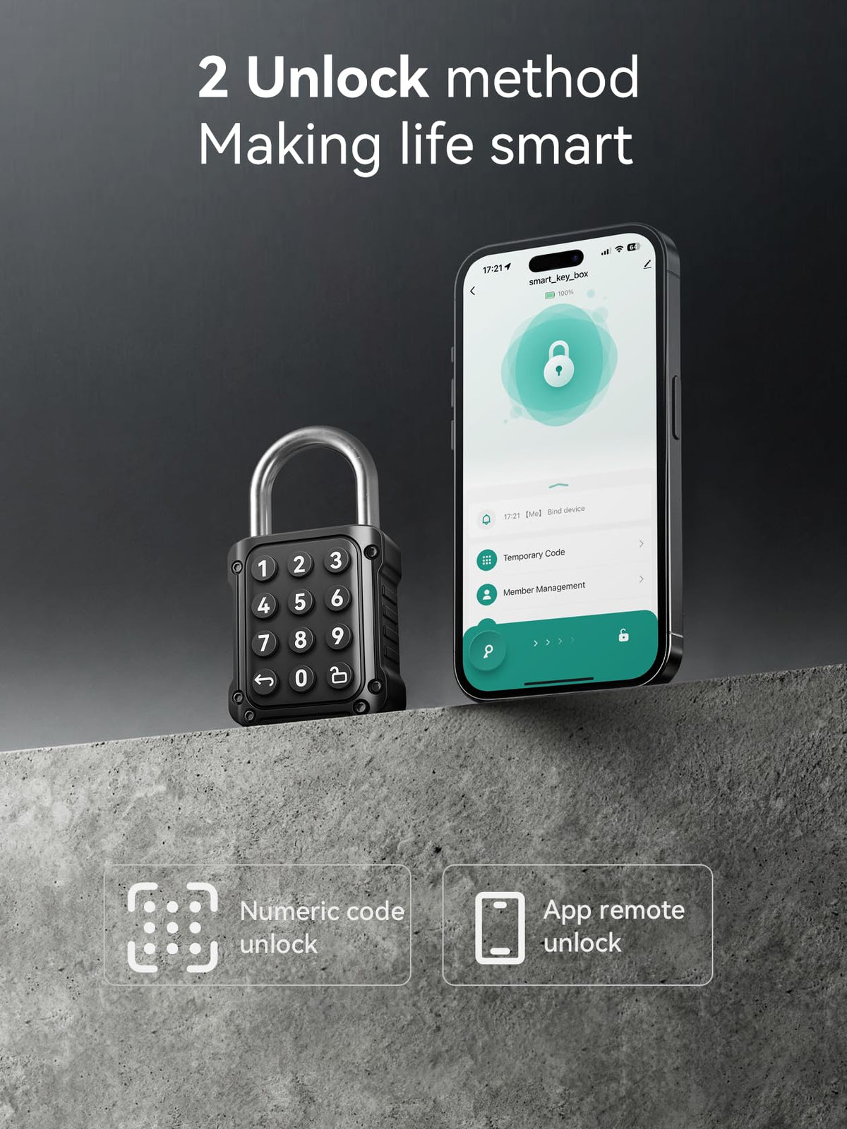 NexusLab Combination Lock, Locker Lock & Gym Locker Lock with TUYA App, High-Security, IP67 Rated, Zinc Alloy Anti-Corrosion, Perfect for Gym/School Locker, Privacy Safe